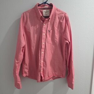 Abercrombie & Fitch Long Sleeve Muscle Pink Shirt Button Down Men Size XXL